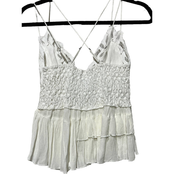 Free People Adella Cami Lace Ruffed Tank Top / S- Medium - Picture 5 of 11